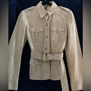 Lauren by Ralph Lauren Women's Tan Suede Belted Jacket